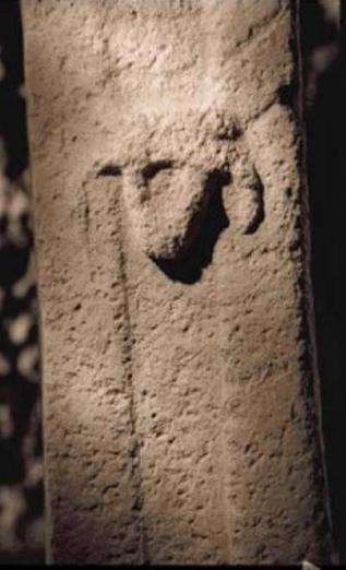 Gobekli Tepe pillar with a bull skull or bucranium